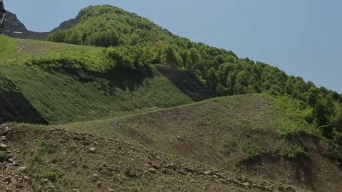 The cable car rises to the mountains Stock Footage 73368600