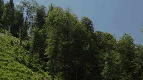 The cable car rises to the mountains Stock Footage 74416272