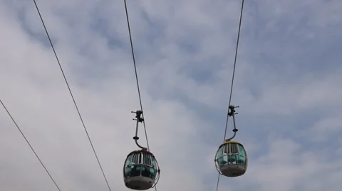 Cable car road in Ocean park, Hong-Kong Stock Footage 34337455