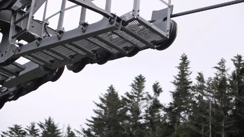 The cable car roller mechanism. The funicular wheels are spinning. Stock Footage 315785480