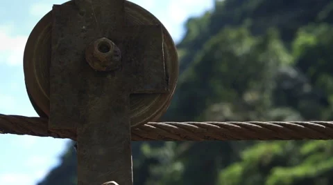 Cable Car Roller Wheel Side Stock Footage 54801498