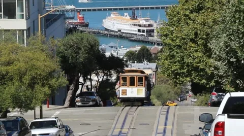 Cable Car Up San Francisco 스톡 동영상 21981189