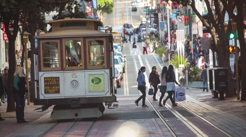 Cable Car in San Francisco Stock Footage 34595154