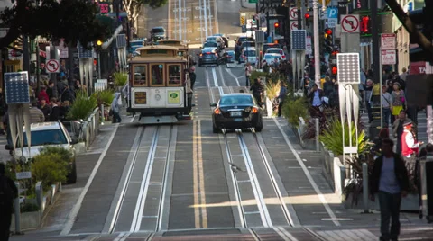Cable Car in San Francisco Stock Footage 34595340
