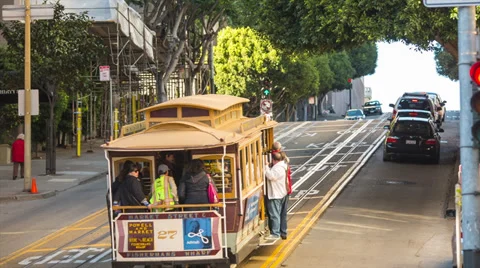 Cable Car in San Francisco Stock Footage 35007881