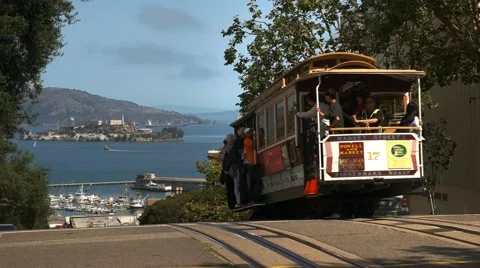 Cable car in san francisco Stock Footage 56343541