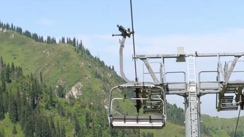 Cable car seats overhead Stock Footage 323006454