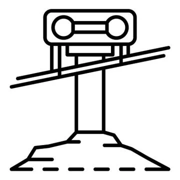 Cable car ski resort icon, outline style Illustrazione stock
