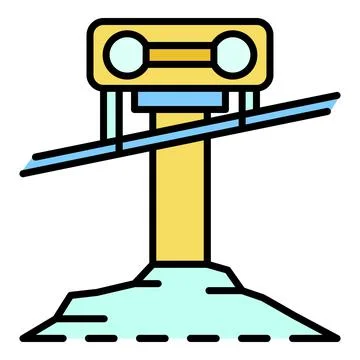 Cable car ski resort icon color outline vector Illustrazione stock