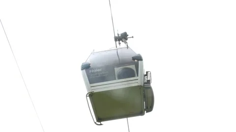 Cable car in a ski resort in summer season Stock Footage 287238291
