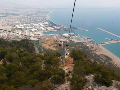 Cable car on the slope Stock Photos