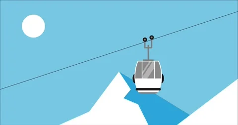 Cable Car Snow Abstract unique Stock Footage 326903568