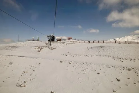 Cable car snow Foto stock
