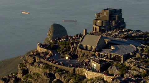 Cable car station on Table Mountain Stock Footage 31984111