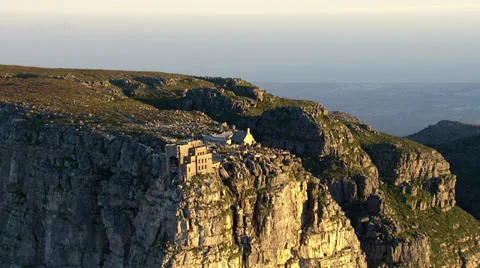 Cable car station on Table Mountain Stock Footage 32028099