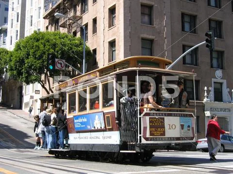 Cable Car In Streets Of San Francisco In Usa