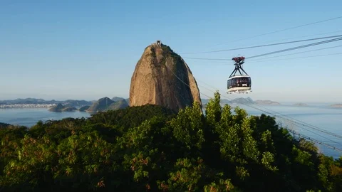 Cable Car to Sugarloaf Mountain in Rio de Janeiro, Brazil Stock Footage 81982365