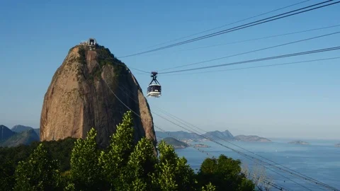 Cable Car to Sugarloaf Mountain in Rio de Janeiro, Brazil Stock Footage 81983197