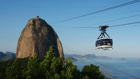 Cable Car to Sugarloaf Mountain in Rio de Janeiro, Brazil Stock Footage 81989606