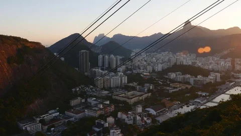 Cable Car to Sugarloaf Mountain in Rio de Janeiro, Brazil Stock Footage 81991114