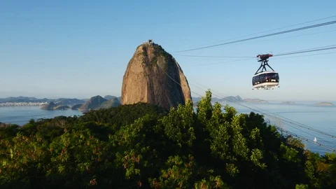 Cable Car to Sugarloaf Mountain in Rio de Janeiro, Brazil Stock Footage 81996035