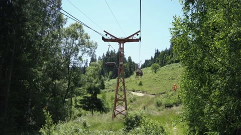Cable Car Summer - Drone Alternative Stock Footage 135674757