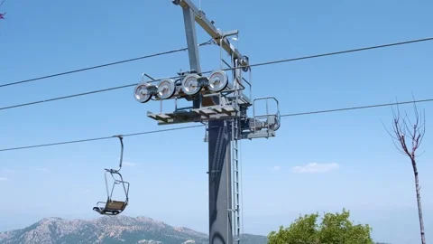 Cable car in summer in turkey Stock Footage 266990424