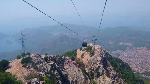 Cable car in summer in turkey Stock Footage 266990511