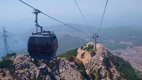 Cable car in summer in turkey Stock Footage 266990575