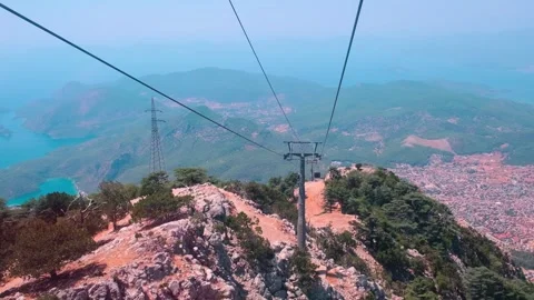 Cable car in summer in turkey Stock Footage 266990734