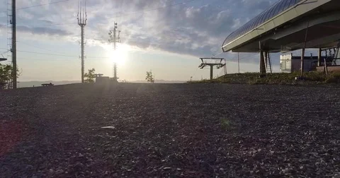 Cable car at sunset Stock Footage 80029484