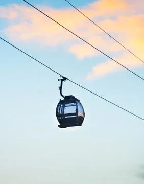 Cable car at sunset Stock Photos