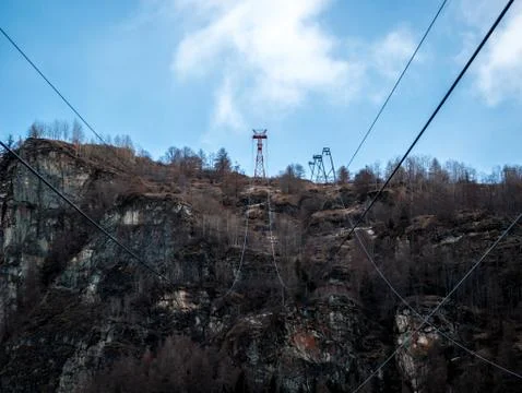 Cable car support cables Stock Photos