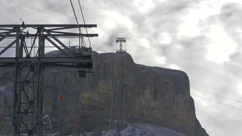 Cable car support structure in Gstaad Stock Footage 87591546