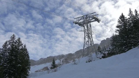 A cable car supportive structure Stock Footage 87591724