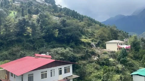 Cable Car Timelapse Journey Into the Green Mountains Above the Clouds Stock Footage 330568669