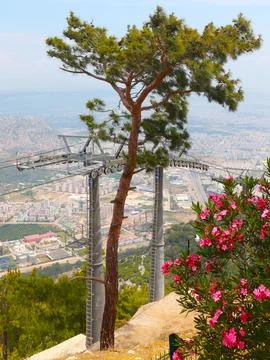Cable car to the top of the mountain Фото