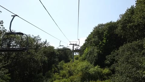 Cable car with tourists in summer 16 Stock Footage 331168039