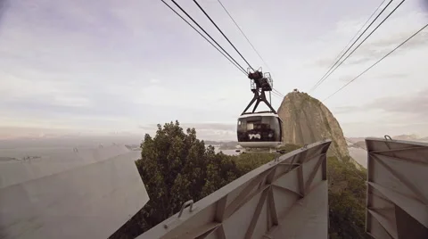Cable Car Traffic at Sugar Loaf Mountain Stock Footage 64863178