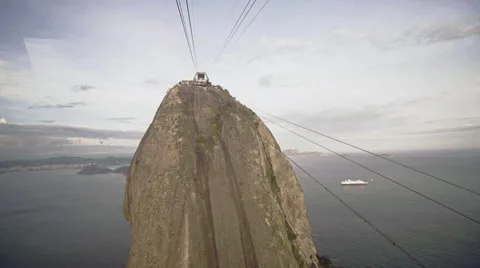 Cable Car Traffic at Sugar Loaf Mountain Stock Footage 64863195