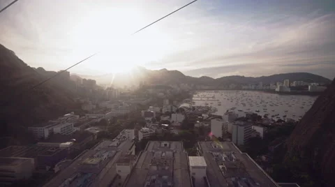 Cable Car Traffic at Sugar Loaf Mountain Stock Footage 64863208