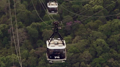 Cable Car Traffic at Sugar Loaf Mountain, Rio de Janeiro, Brazil Stock Footage 64863390