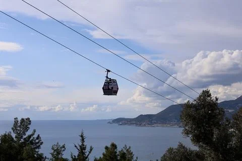 Cable car trees Stock Photos