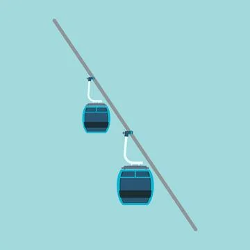 Cable car trip in the mountains. Stock Illustration