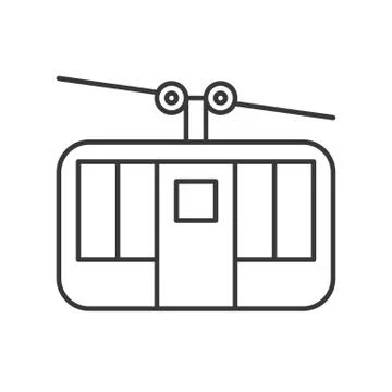 Cable car vector icon, amusement park related line style Ilustración de archivo