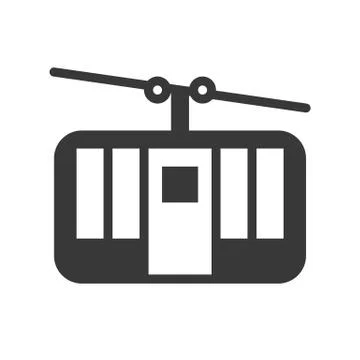 Cable car vector icon, amusement park related solid style Ilustración de archivo
