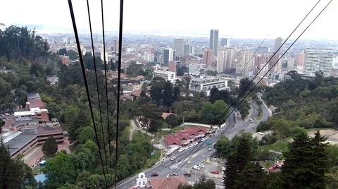 Cable car view ascending Mon Serrate Stock Footage 43307223