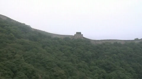 Cable Car View Of Great Wall Stock Footage 328740