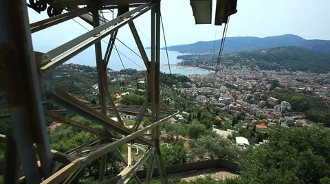 Cable Car View Over The Forest And Coastline Stock Footage 40743818