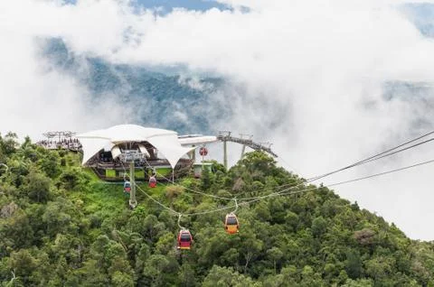 Cable car at view point of Langkawi Sky Bridge in Langkawi, Malaysia Stock Photos